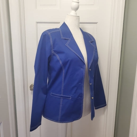 Koret Blue With White Stitching Lightweight Blazer Size Medium, Preppy - Picture 7 of 10